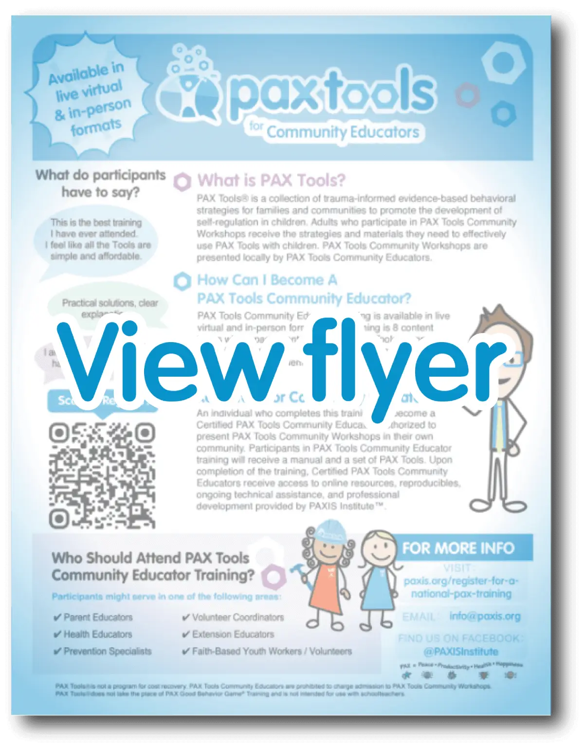 Flyer explaining PAX Tools and its community-driven map for PAX events.